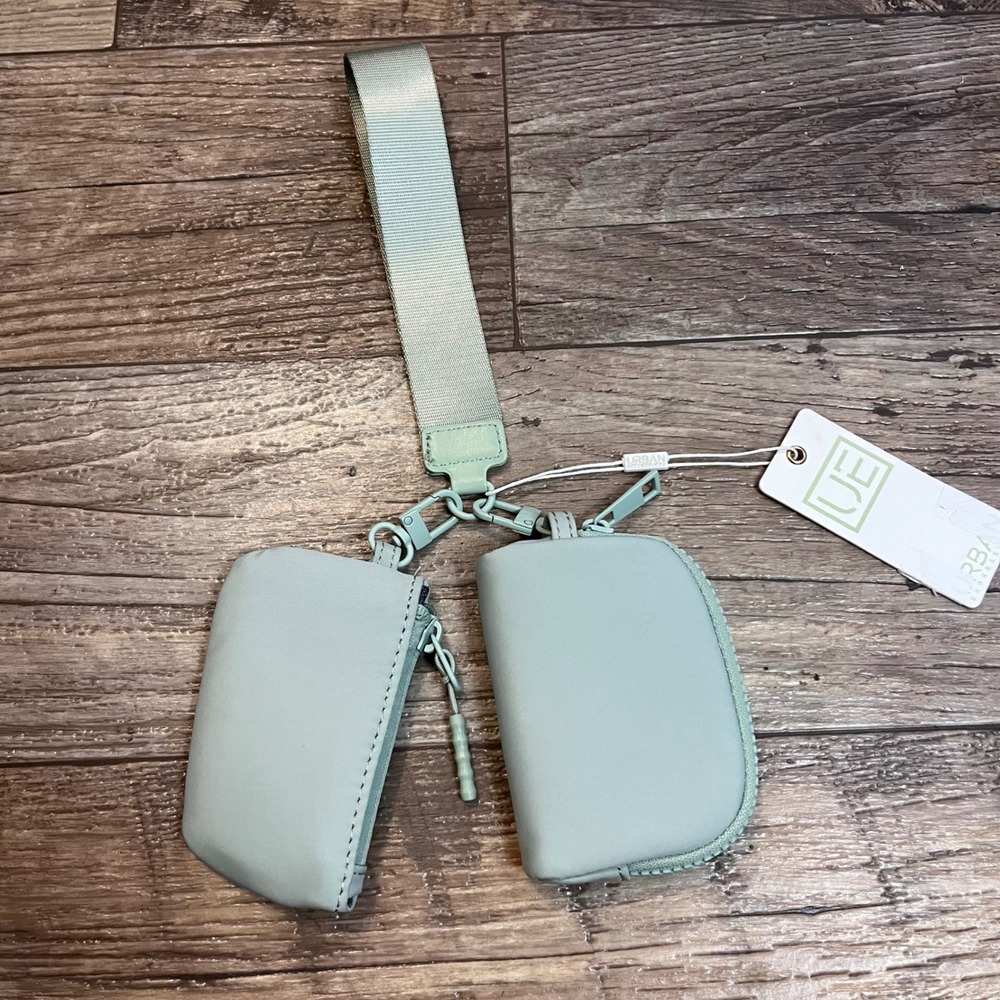 Urban Expressions Sage Green Double Pouch Wristlet‎ Set NWT